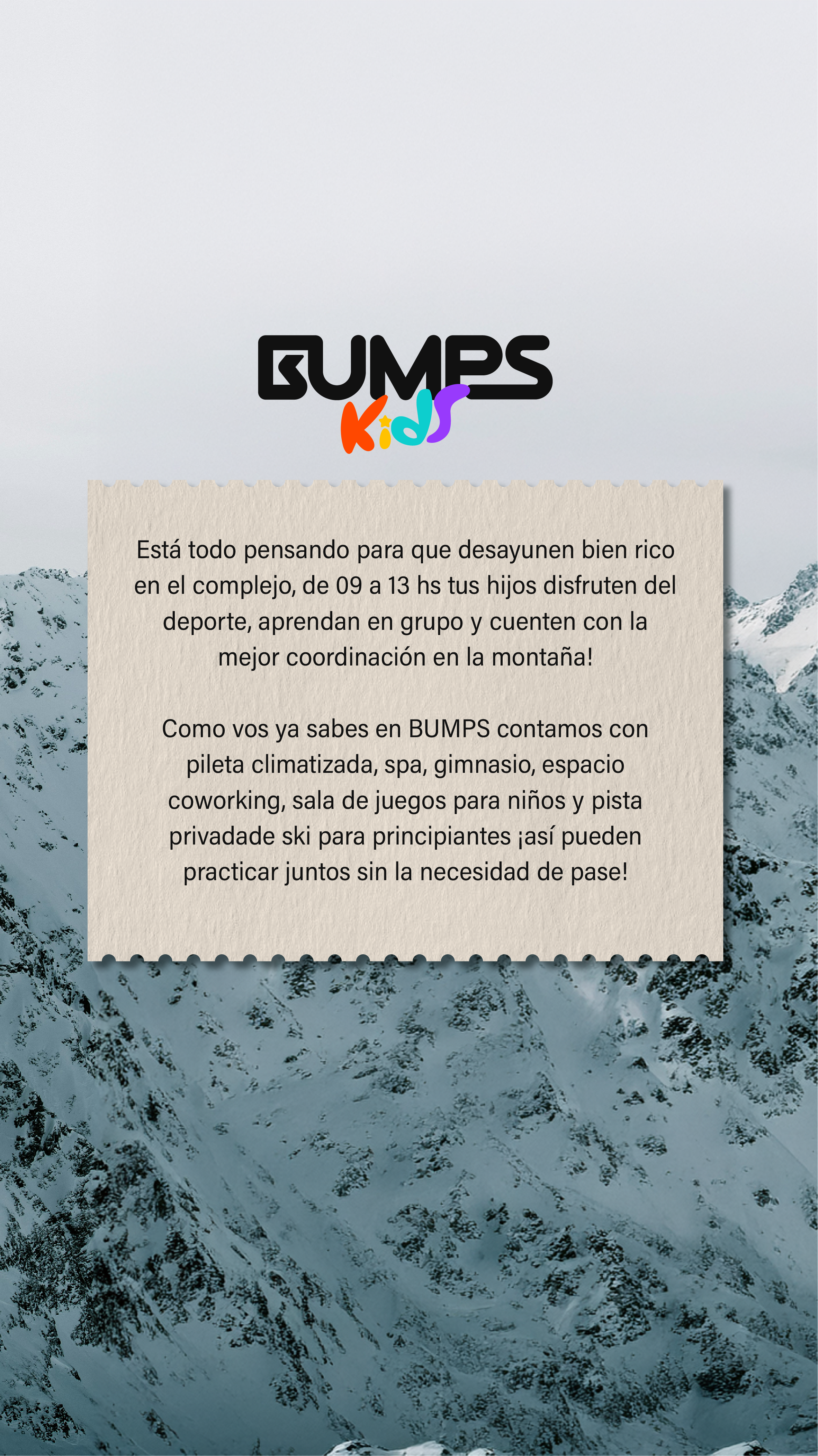 Bumps Kids — experiencia en la nieve